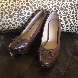 Brown Nine West Platform Heels